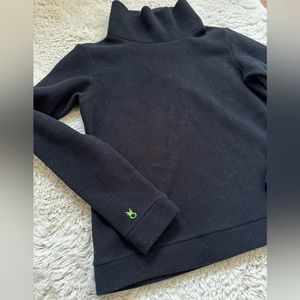 Dudley Stephens Women’s Black Fleece “Park Slope Turtleneck” Long Sleeve Top